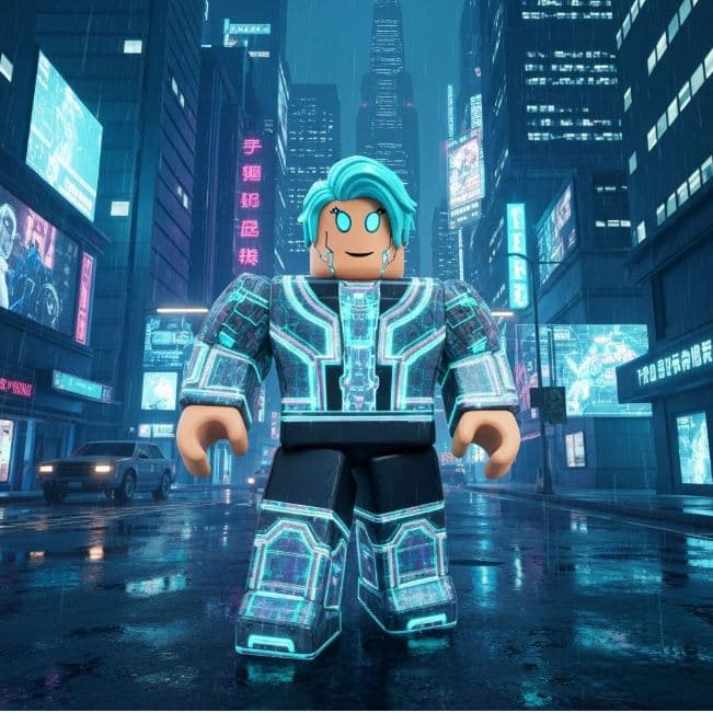 Skin Roblox cyberpunk futuriste genere par Horenne Design IA
